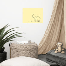 Load image into Gallery viewer, Elephant - Line Art (yellow) - Frameless Poster
