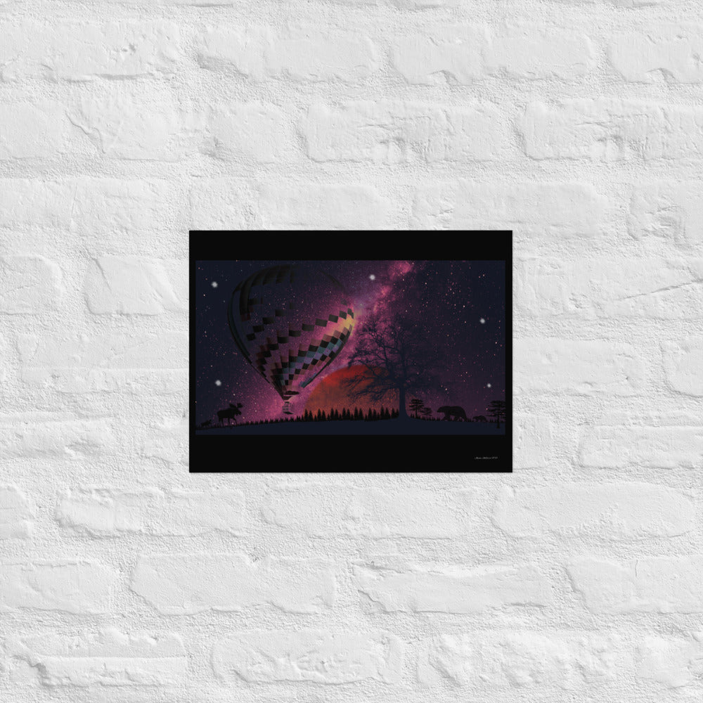 Night Sky - Purple - Frameless Poster