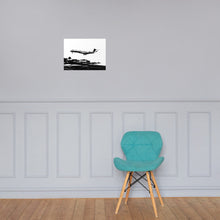 Load image into Gallery viewer, Global 7500 - Coming In for a Landing in Saint Martin (Black and White) - Photo Paper Frameless Poster
