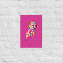 Load image into Gallery viewer, Colourful Feathers - Frameless Poster (Pink Background)
