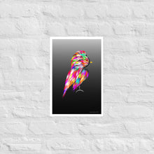 Load image into Gallery viewer, Colourful Feathers - Frameless Poster (Black Gradient Background)
