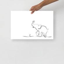 Load image into Gallery viewer, Baby Elephant - Line Art - Frameless Poster
