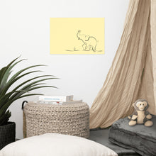 Load image into Gallery viewer, Elephant - Line Art (yellow) - Frameless Poster
