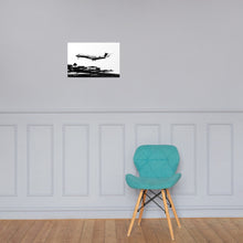 Load image into Gallery viewer, Global 7500 - Coming In for a Landing in Saint Martin (Black and White) - Photo Paper Frameless Poster
