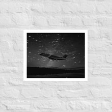 Load image into Gallery viewer, Global 7500 - Black And White Under The Stars - Frameless Poster
