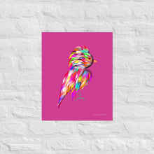 Load image into Gallery viewer, Colourful Feathers - Frameless Poster (Pink Background)
