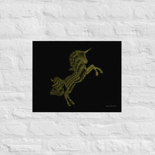 Load image into Gallery viewer, Golden Dots - Unicorn - Frameless Poster
