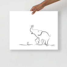 Load image into Gallery viewer, Baby Elephant - Line Art - Frameless Poster
