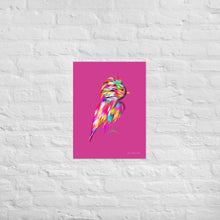 Load image into Gallery viewer, Colourful Feathers - Frameless Poster (Pink Background)
