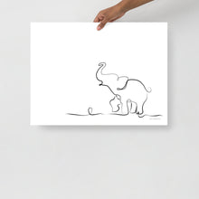 Load image into Gallery viewer, Baby Elephant - Line Art - Frameless Poster
