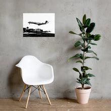 Load image into Gallery viewer, Global 7500 - Coming In for a Landing in Saint Martin (Black and White) - Photo Paper Frameless Poster
