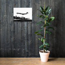 Load image into Gallery viewer, Global 7500 - Coming In for a Landing in Saint Martin (Black and White) - Photo Paper Frameless Poster
