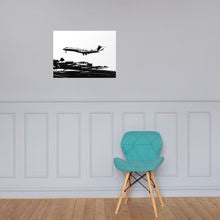 Load image into Gallery viewer, Global 7500 - Coming In for a Landing in Saint Martin (Black and White) - Photo Paper Frameless Poster
