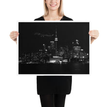 Load image into Gallery viewer, Global 7500 - Toronto Nightlife Black And White - Frameless Poster
