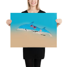 Load image into Gallery viewer, Dolphin Art (beach) - Frameless Poster
