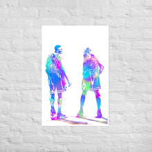 Load image into Gallery viewer, Michael Jordan and Scottie Pippen Water Colour Art (Neon) - Photo paper Frameless Poster
