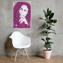 Load image into Gallery viewer, Bob Marley (Water Colour Texture - Pinkish Purple) - Photo paper Frameless Poster
