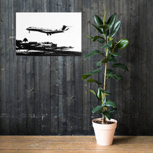 Load image into Gallery viewer, Global 7500 - Coming In for a Landing in Saint Martin (Black and White) - Photo Paper Frameless Poster
