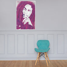 Load image into Gallery viewer, Bob Marley (Water Colour Texture - Pinkish Purple) - Photo paper Frameless Poster
