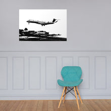 Load image into Gallery viewer, Global 7500 - Coming In for a Landing in Saint Martin (Black and White) - Photo Paper Frameless Poster
