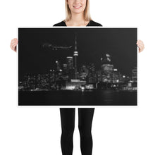 Load image into Gallery viewer, Global 7500 - Toronto Nightlife Black And White - Frameless Poster
