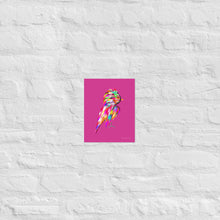 Load image into Gallery viewer, Colourful Feathers - Frameless Poster (Pink Background)
