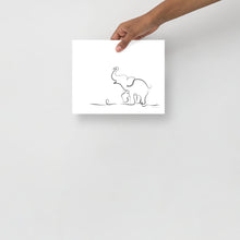 Load image into Gallery viewer, Baby Elephant - Line Art - Frameless Poster
