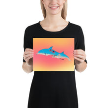 Load image into Gallery viewer, Dolphin Art (sunset) - Frameless Poster
