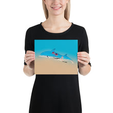 Load image into Gallery viewer, Dolphin Art (beach) - Frameless Poster
