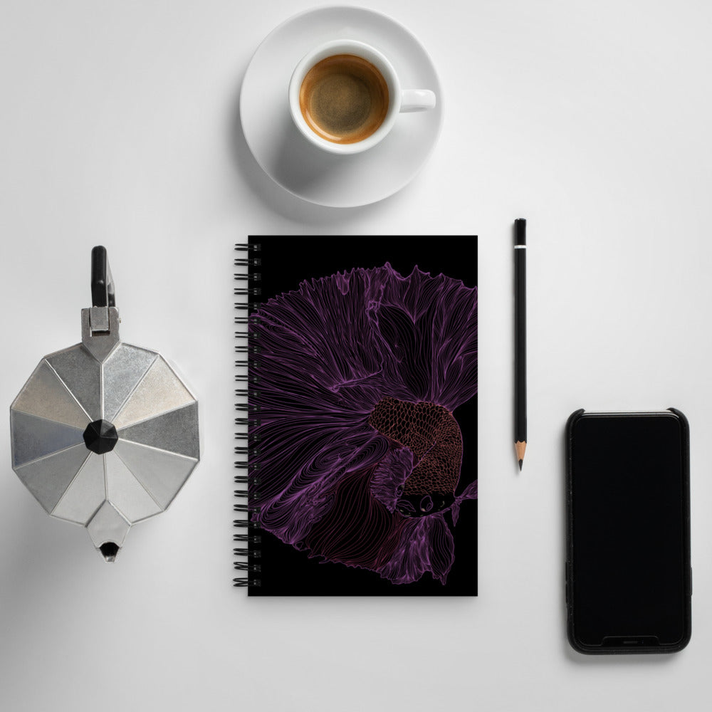 Purple Beta Fish - Spiral Paper Cover Notebook 23