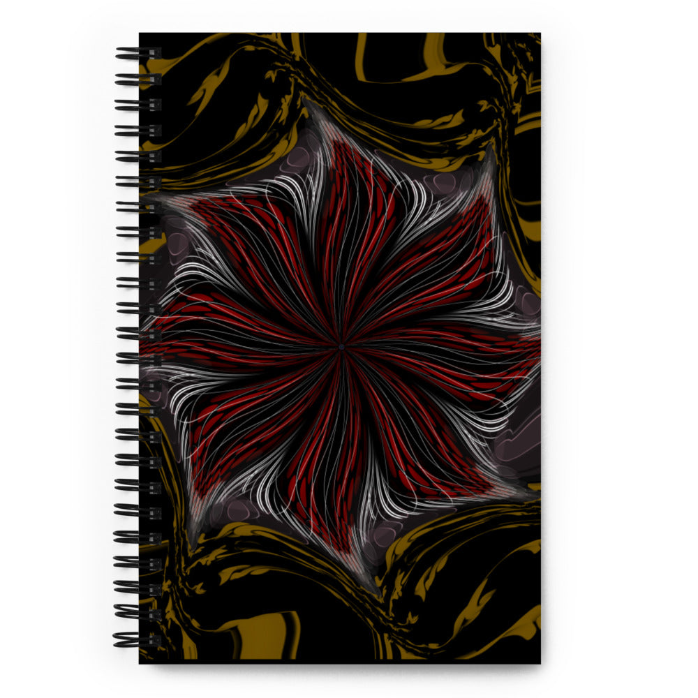 Golden-Red Flower - Spiral Paper Cover Notebook 41